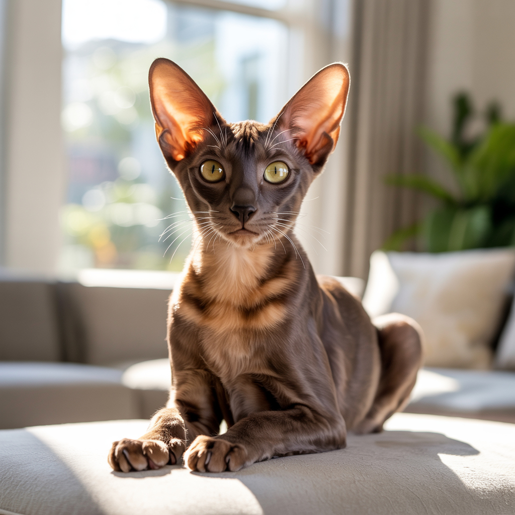 Oriental Shorthair cat with sleek short coat and large ears