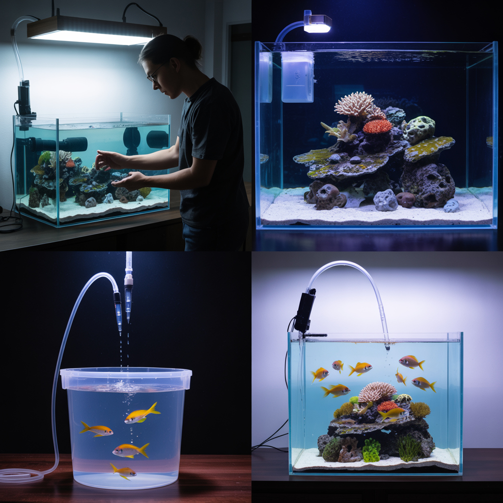 Step-by-step process from cycling to acclimation box for rare reef fish.