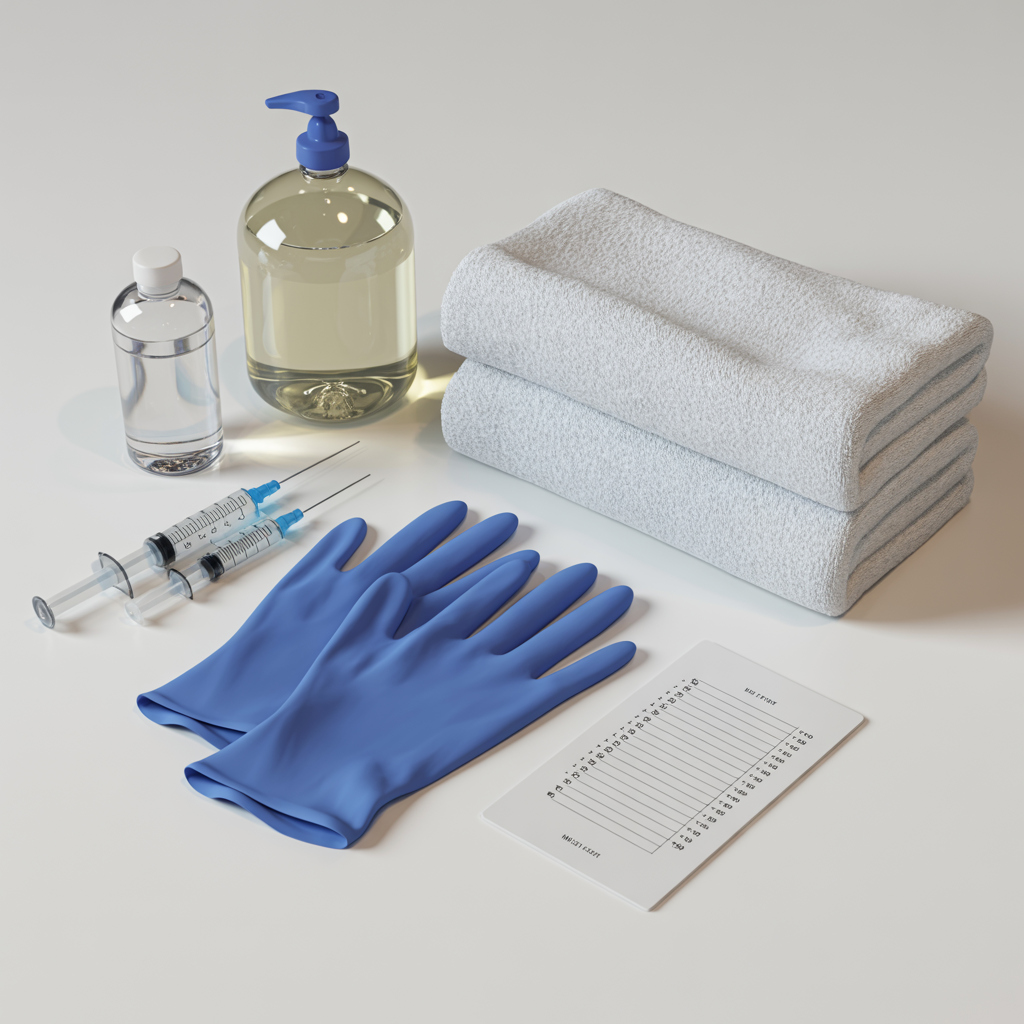 Pet poison first-aid kit essentials laid out on table
